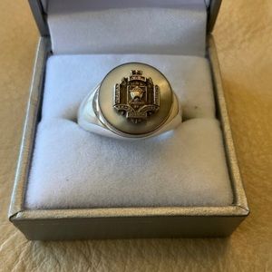 Sterling Silver U.S. NAVAL ACADEMY MOP Signet Ring